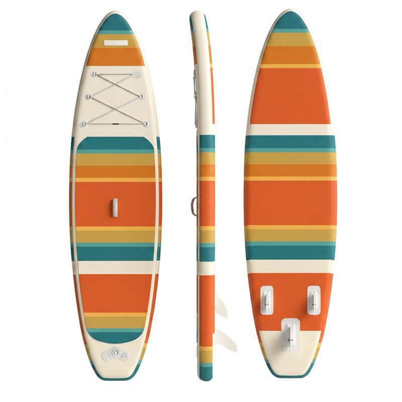 Concept graphic: bold horizontal stripes in orange, teal and cream.